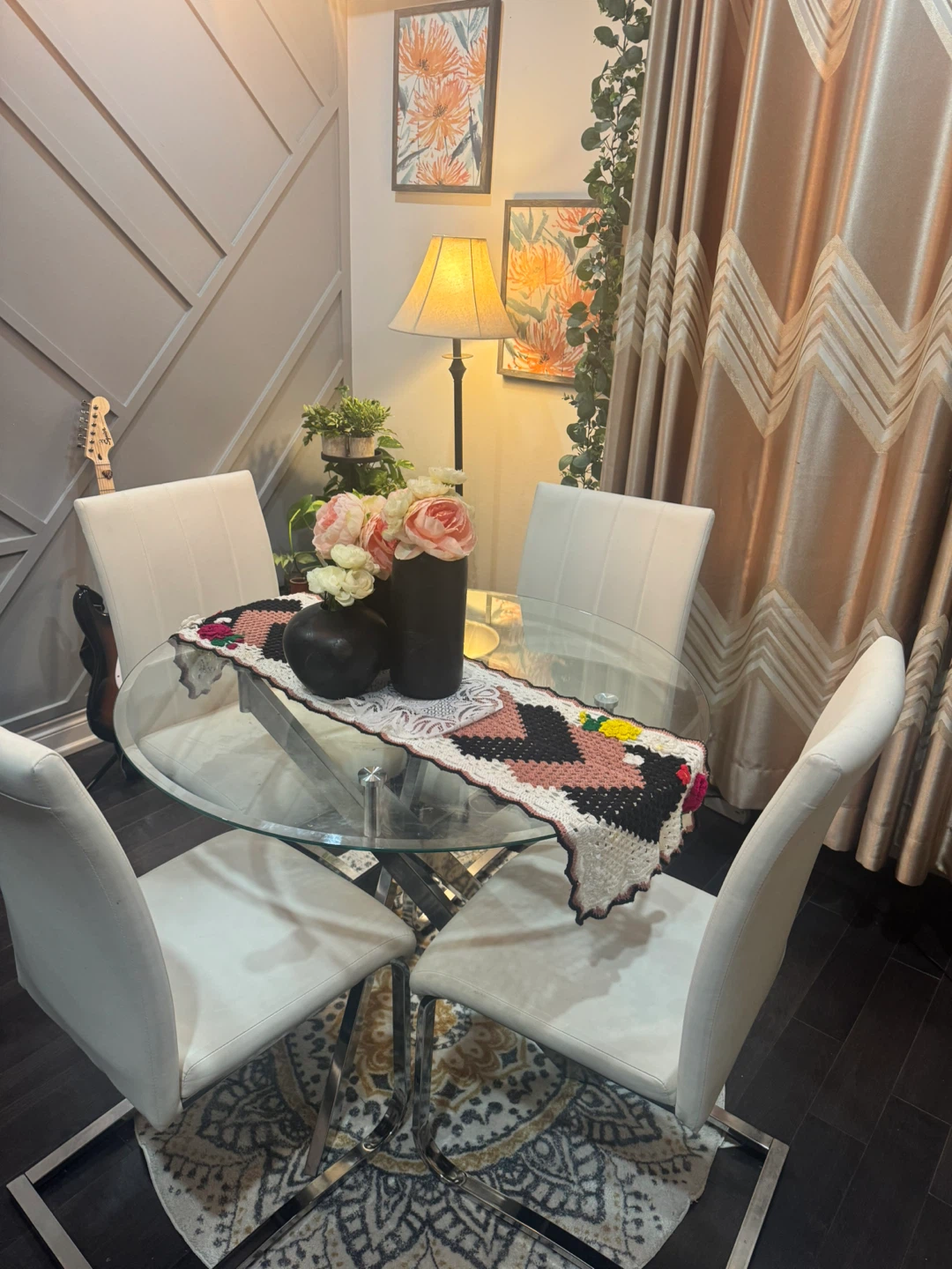 Glass Dining Table with 4 Chairs - photo 2