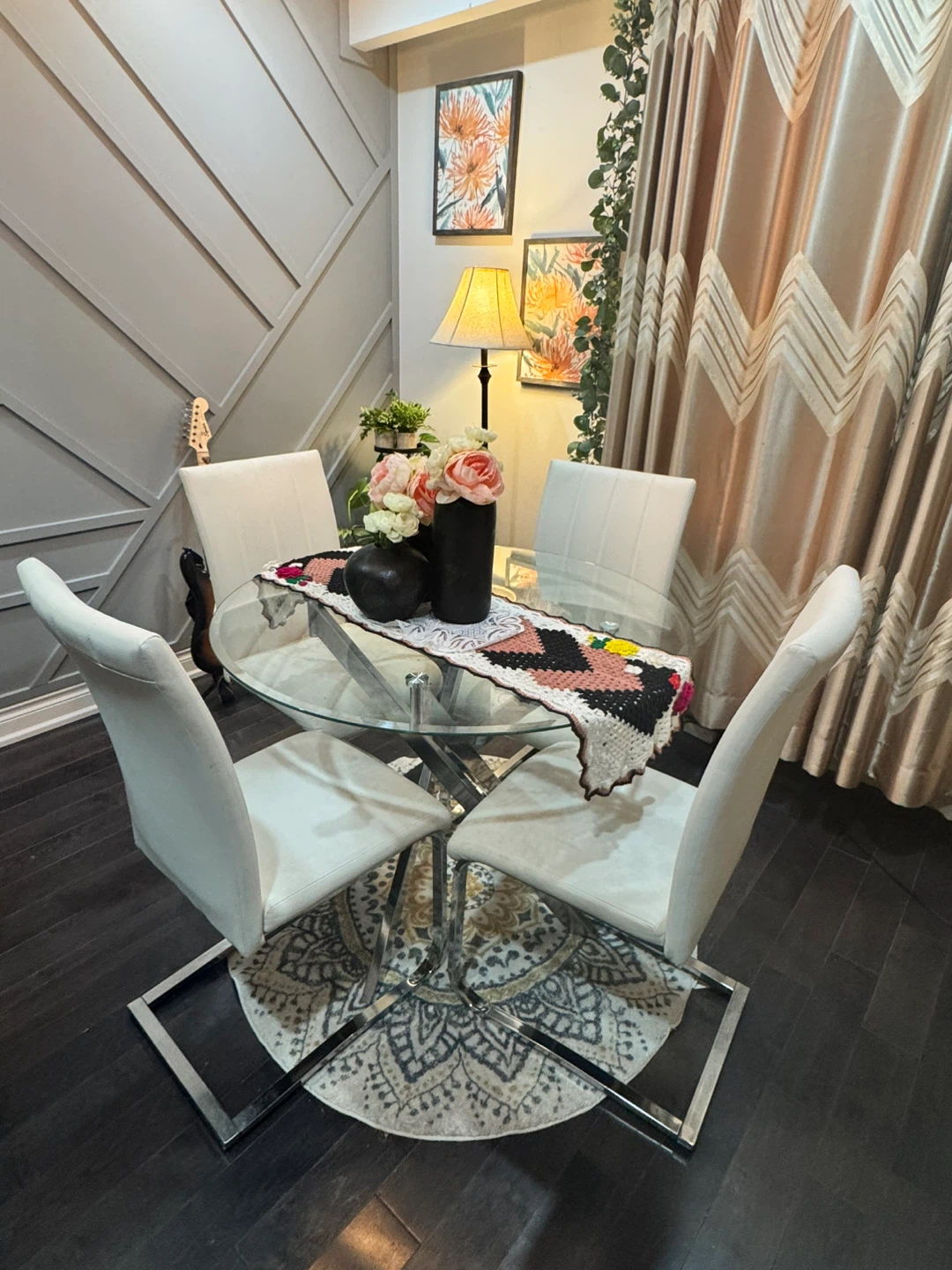 Glass Dining Table with 4 Chairs - photo 4
