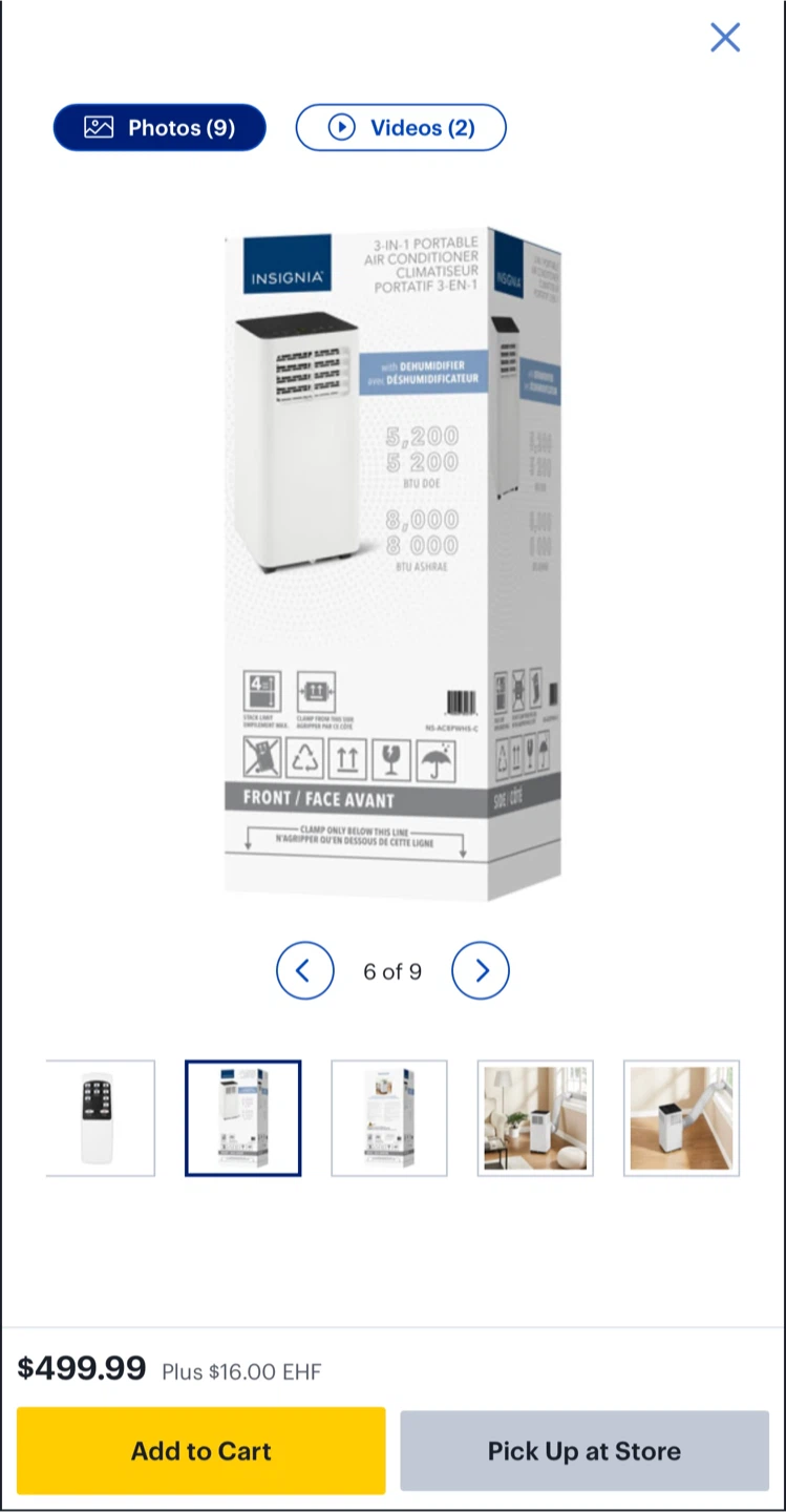 Insignia 8,000 BTU Portable Air Conditioner - photo 3