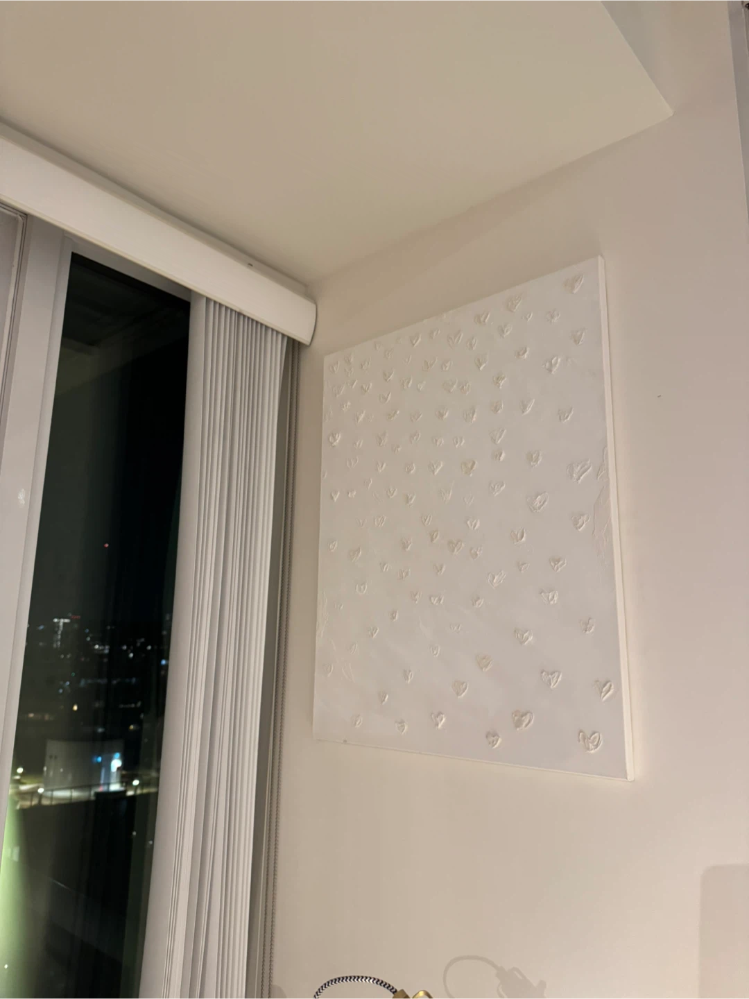 White Textured Heart Wall Art