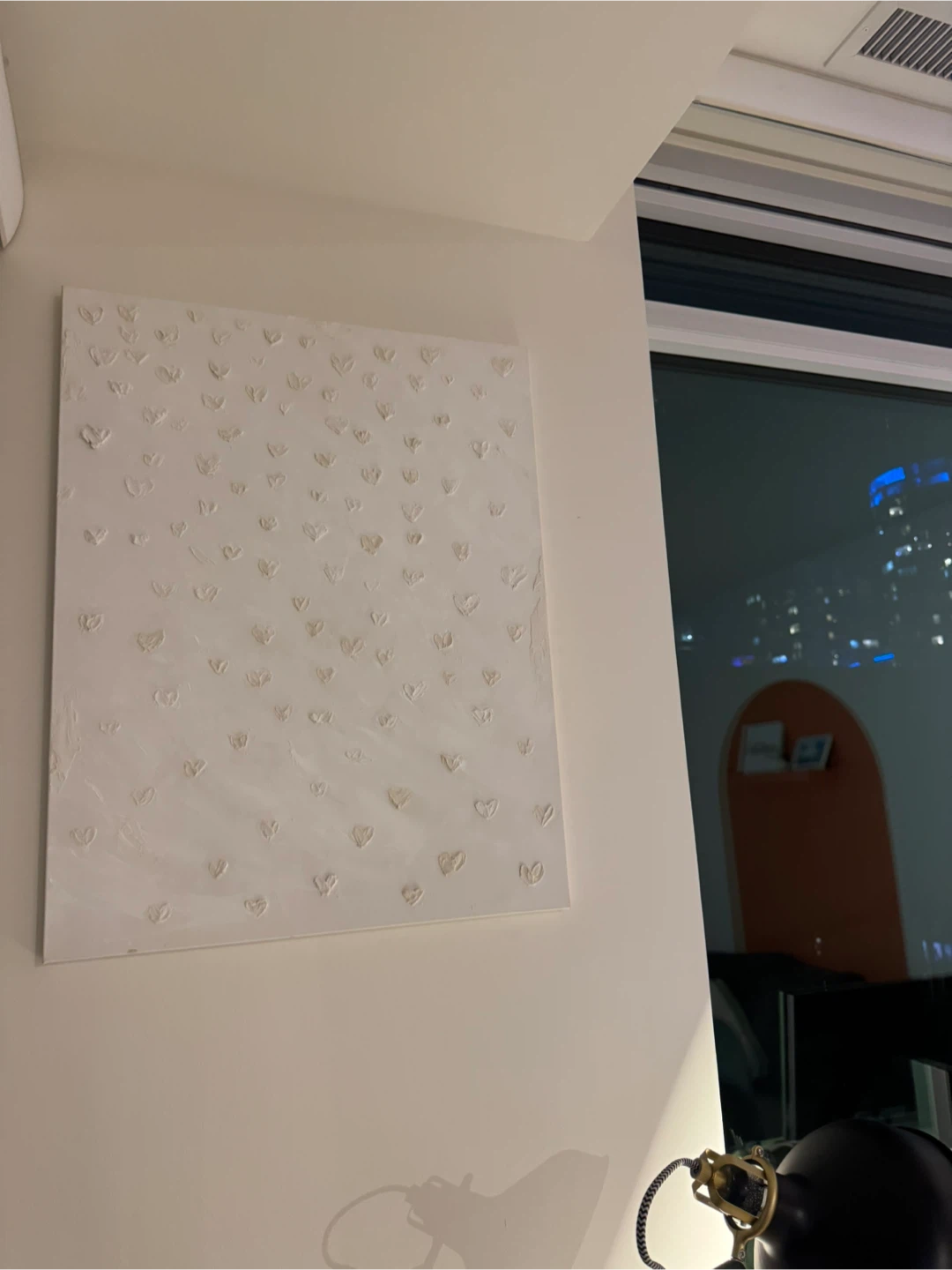 White Textured Heart Wall Art - photo 2