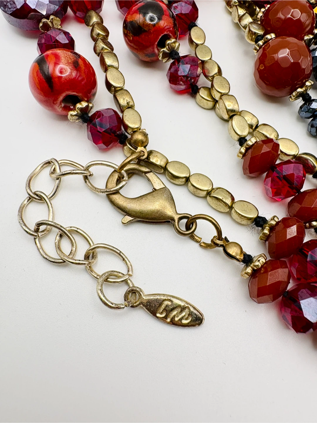 Vintage LM Czech Bead Genuine Pearl Statement Necklace - photo 5