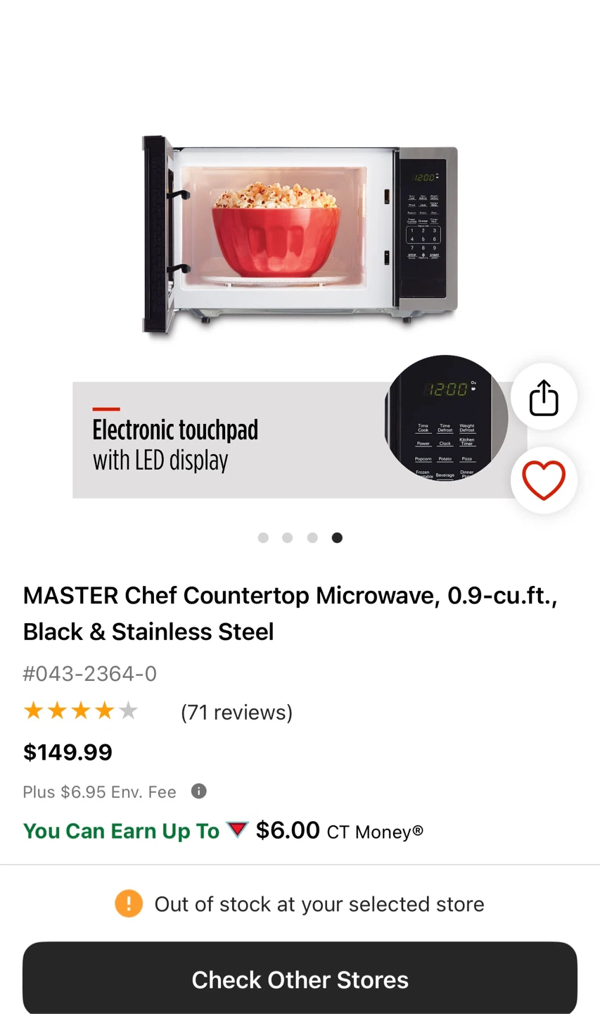 MASTER Chef 0.9 cu. ft. Countertop Microwave