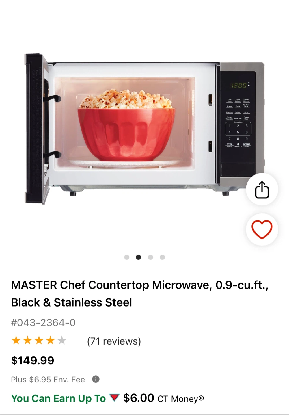 MASTER Chef 0.9 cu. ft. Countertop Microwave - photo 2