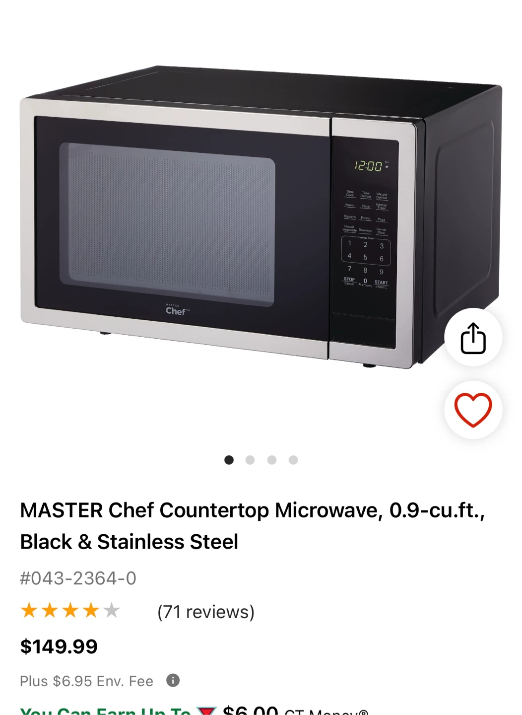 MASTER Chef 0.9 cu. ft. Countertop Microwave - photo 3