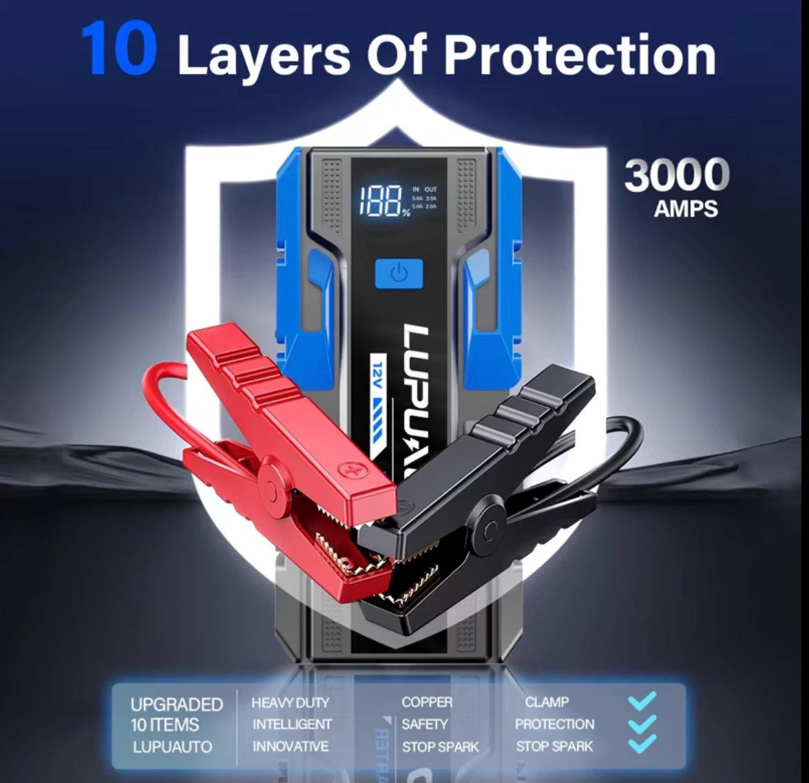 Lupuauto 3000A 12V Portable Jump Starter - photo 4