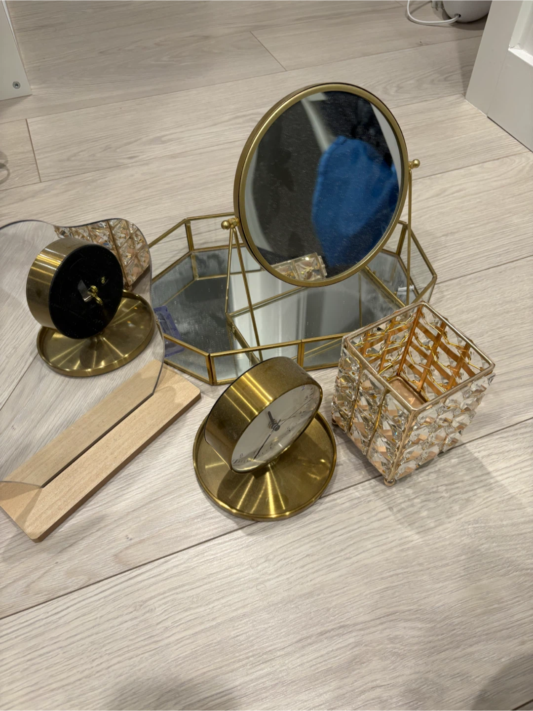 Gold Tone Vanity Decor Set