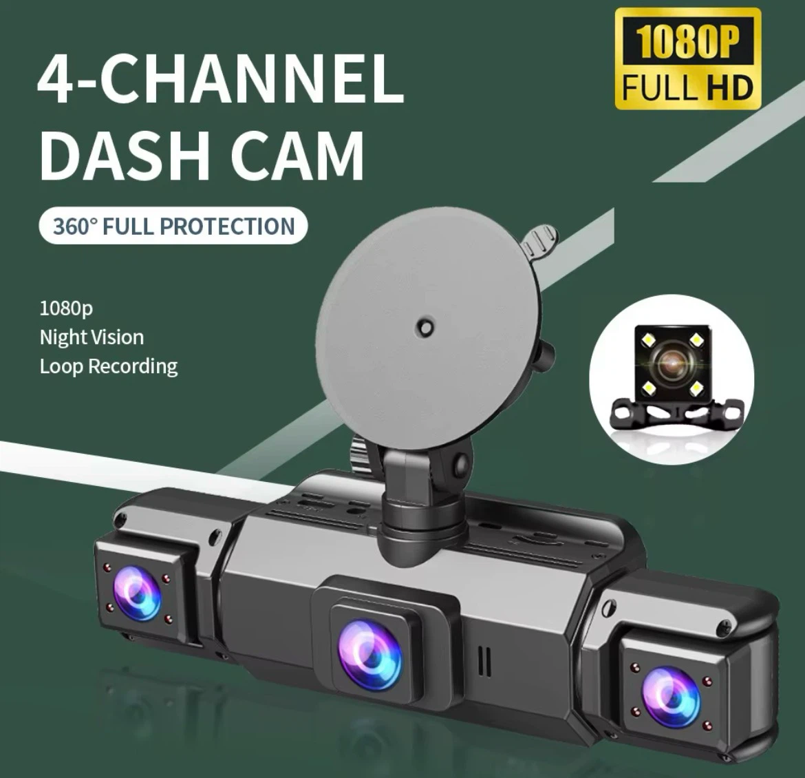 4-Channel Car wifi  Dash Cam with 360 Degree Protection - photo 3