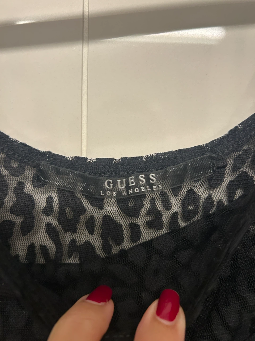 Guess Los Angeles black leopard lace top - photo 2