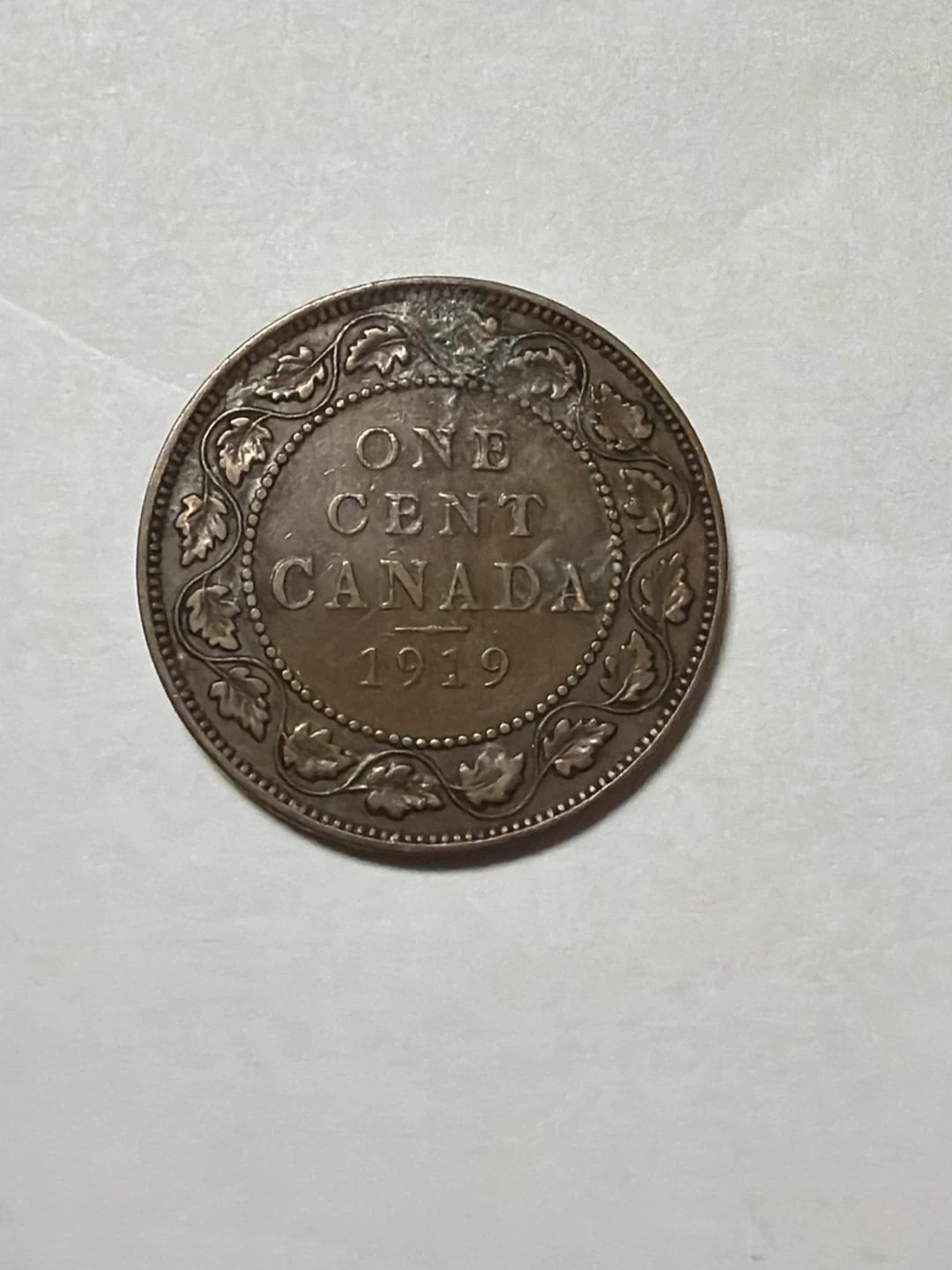 1919 Canadian One Cent Coin - photo 2