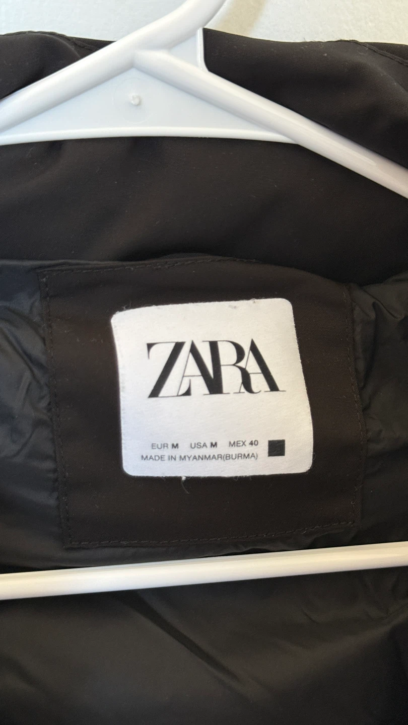 Size M Men’s Zara Black Puffer Jacket - photo 3