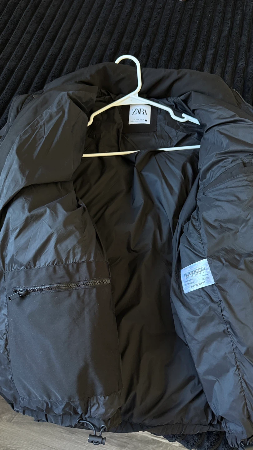 Size M Men’s Zara Black Puffer Jacket - photo 4