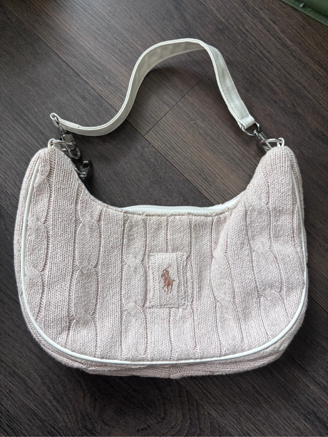 Ralph Lauren Cable Knit Shoulder Bag
