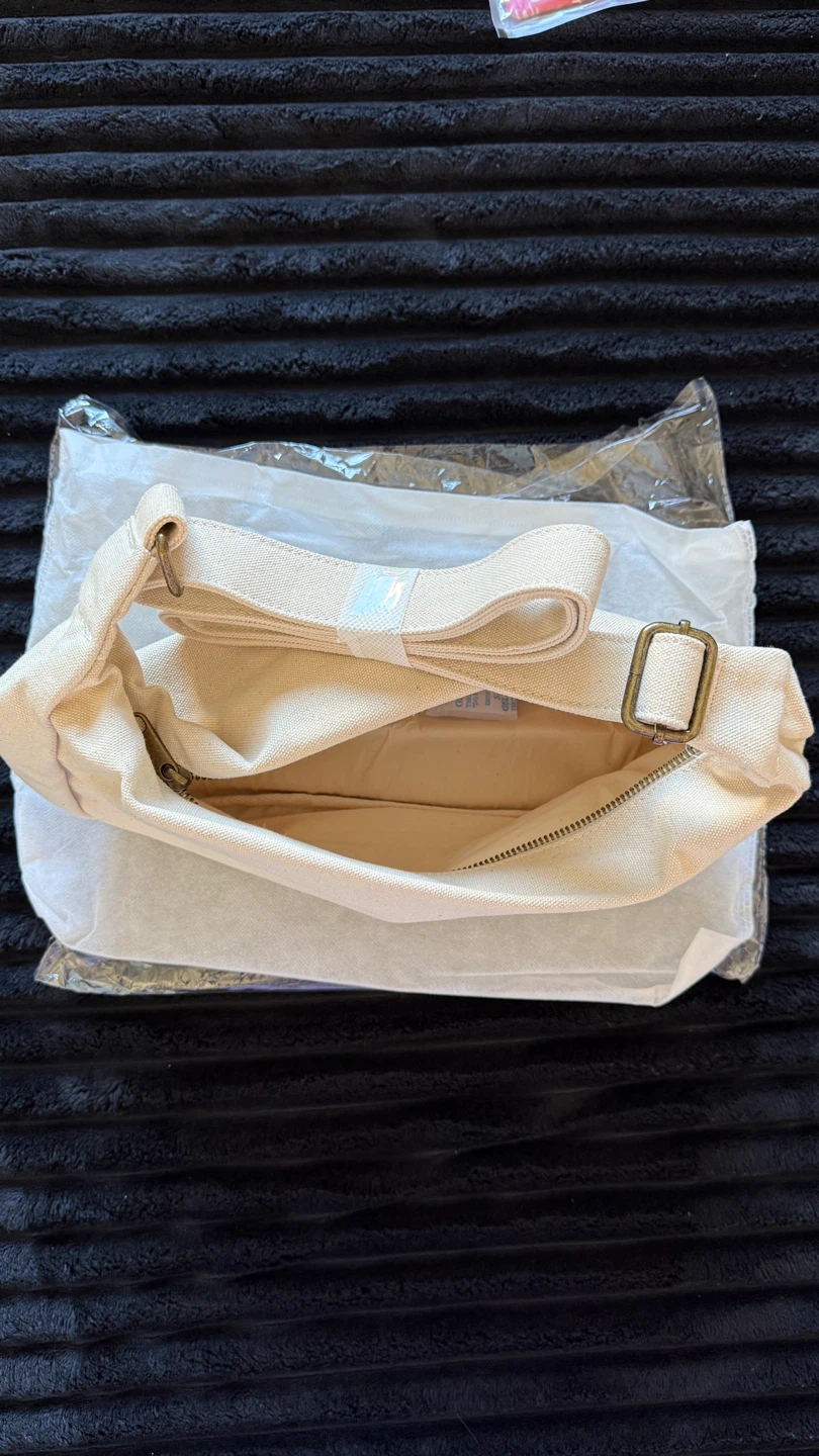 New Beige Canvas Shoulder Bag - photo 4