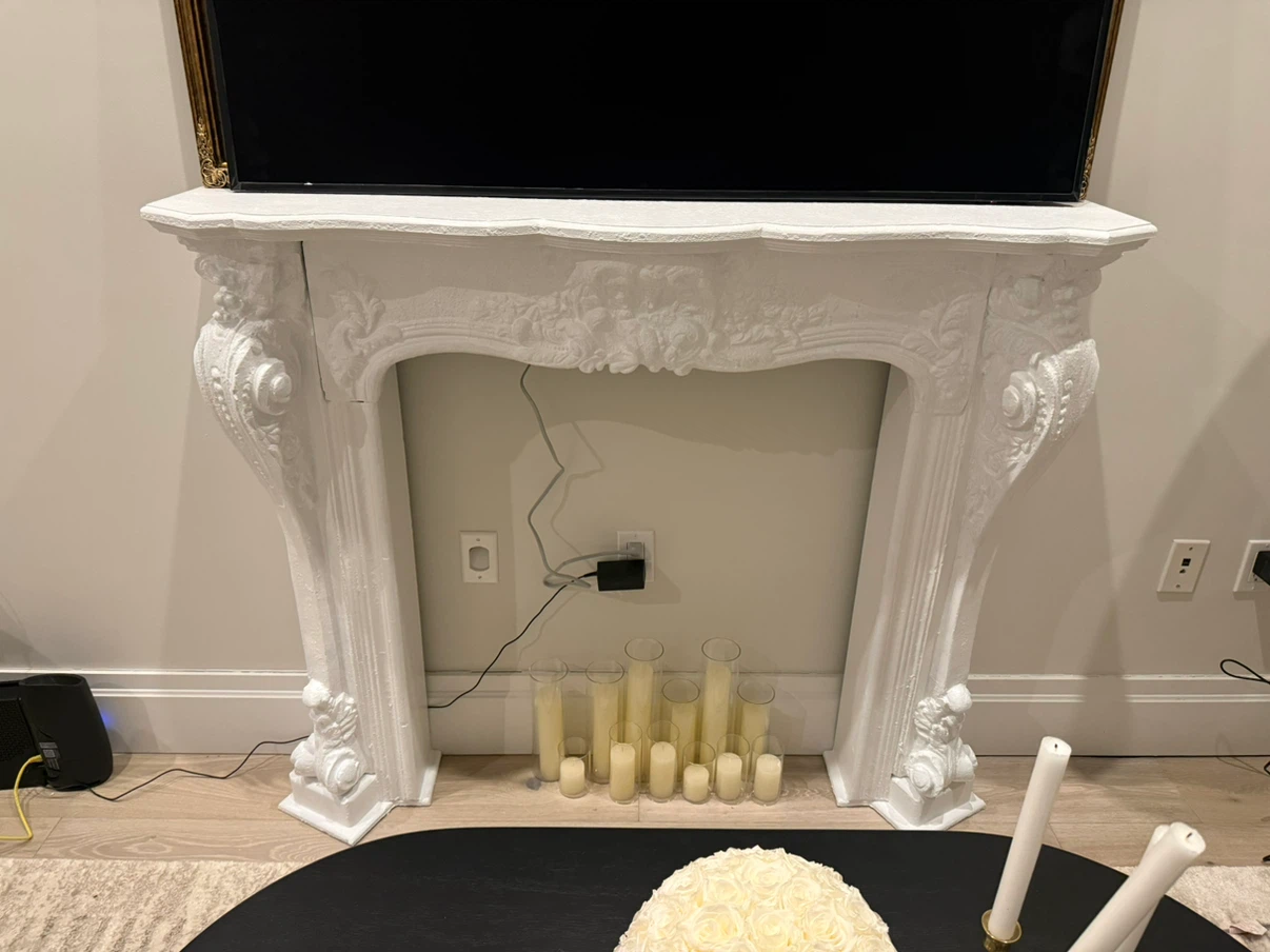 White Decorative Fireplace Mantel - photo 3