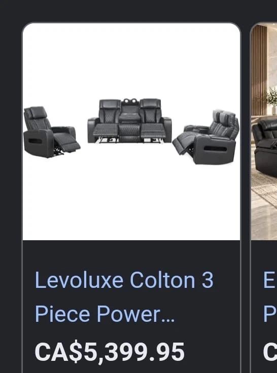 Black Power Reclining Theatre Sofa Set - photo 4