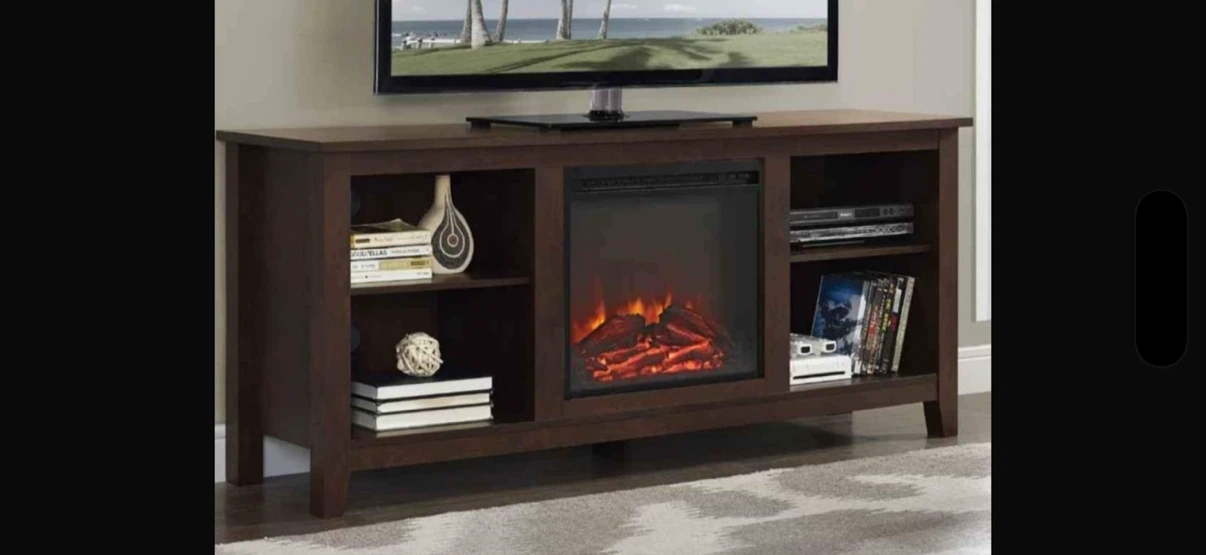 TV stand with electric fireplace. Fits up a 65 inch TV