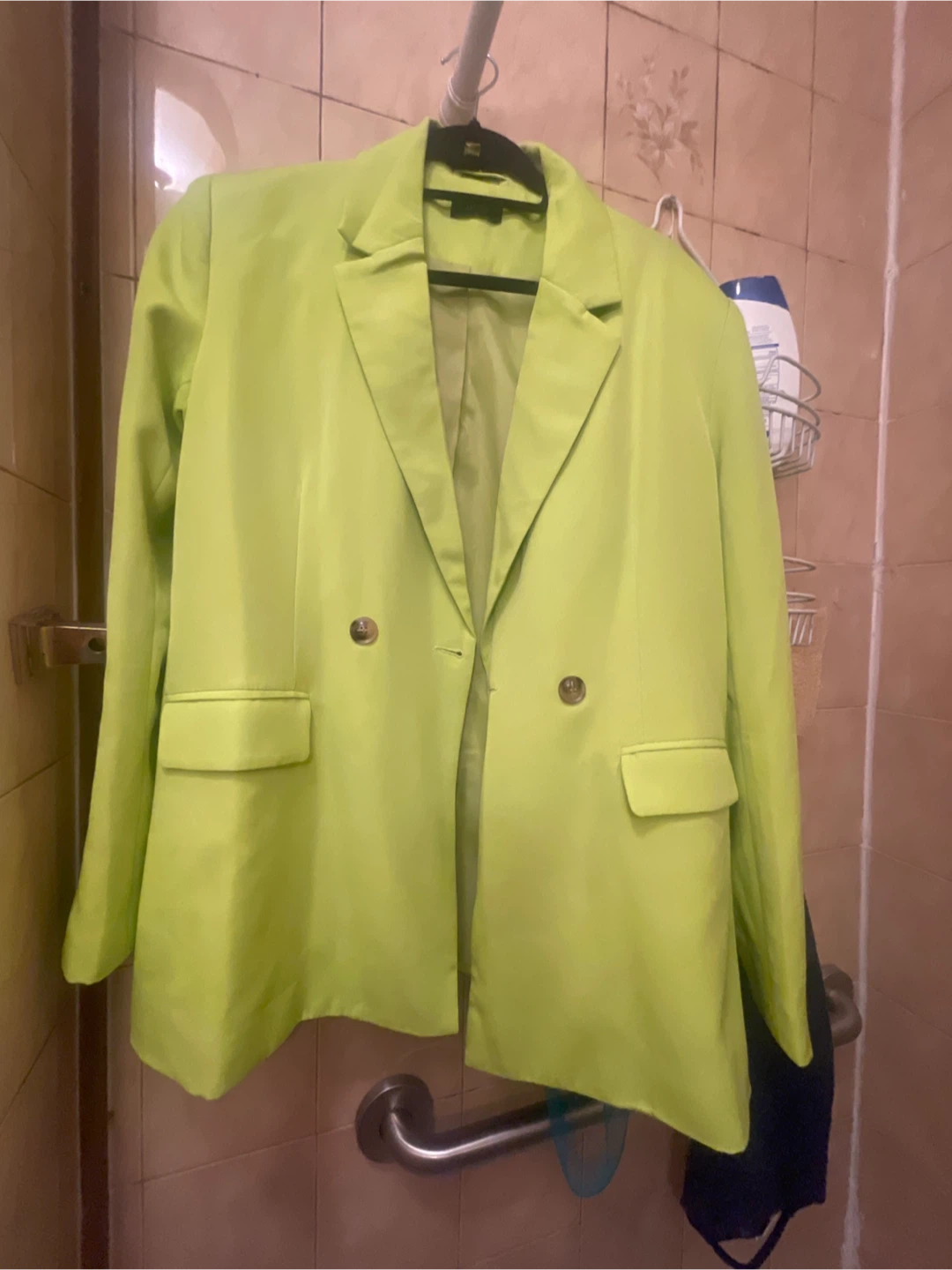 ARTFREE Lime Green Double-Breasted Blazer