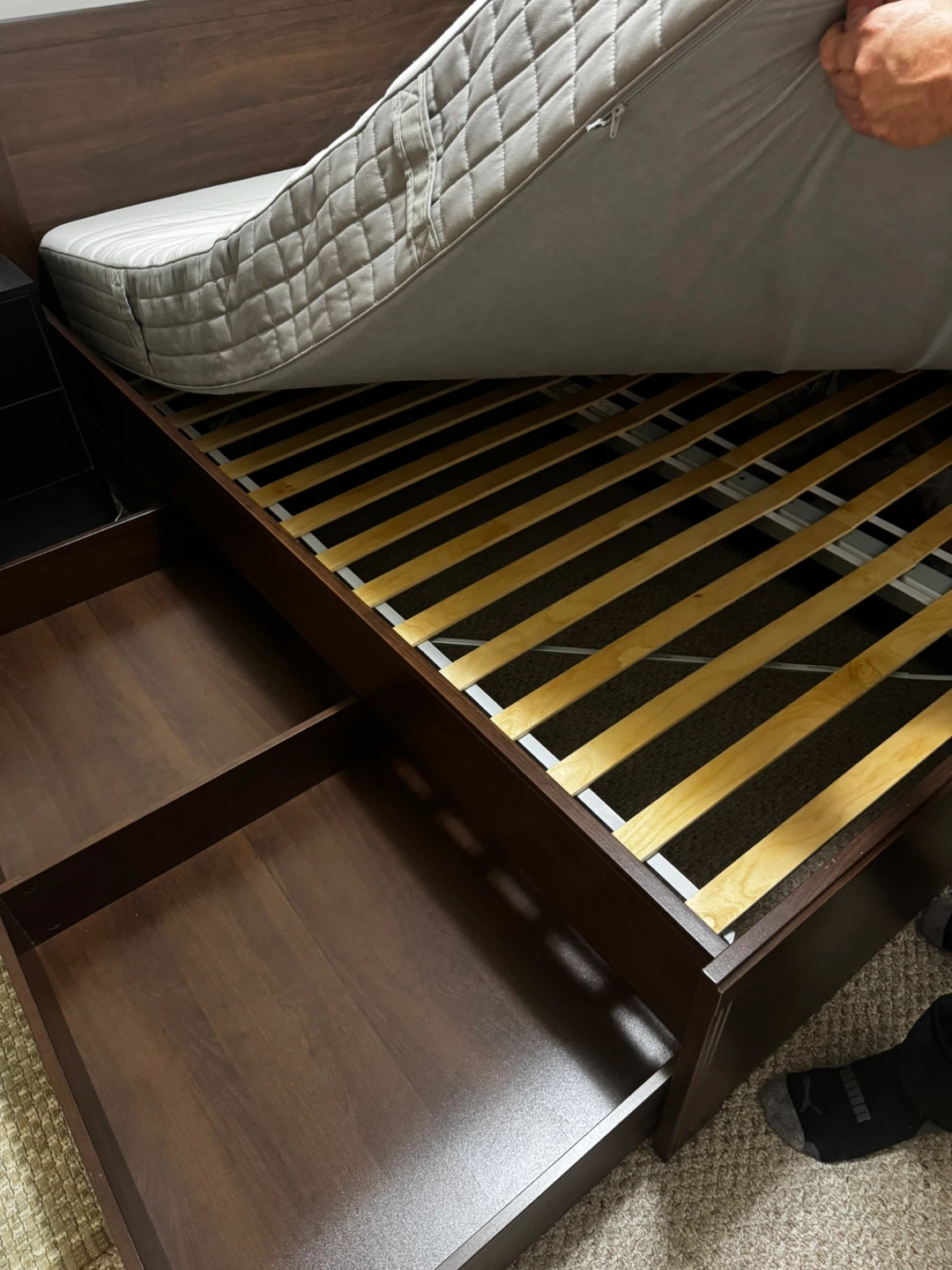 IKEA Brimnes Queen Bed Frame with Storage