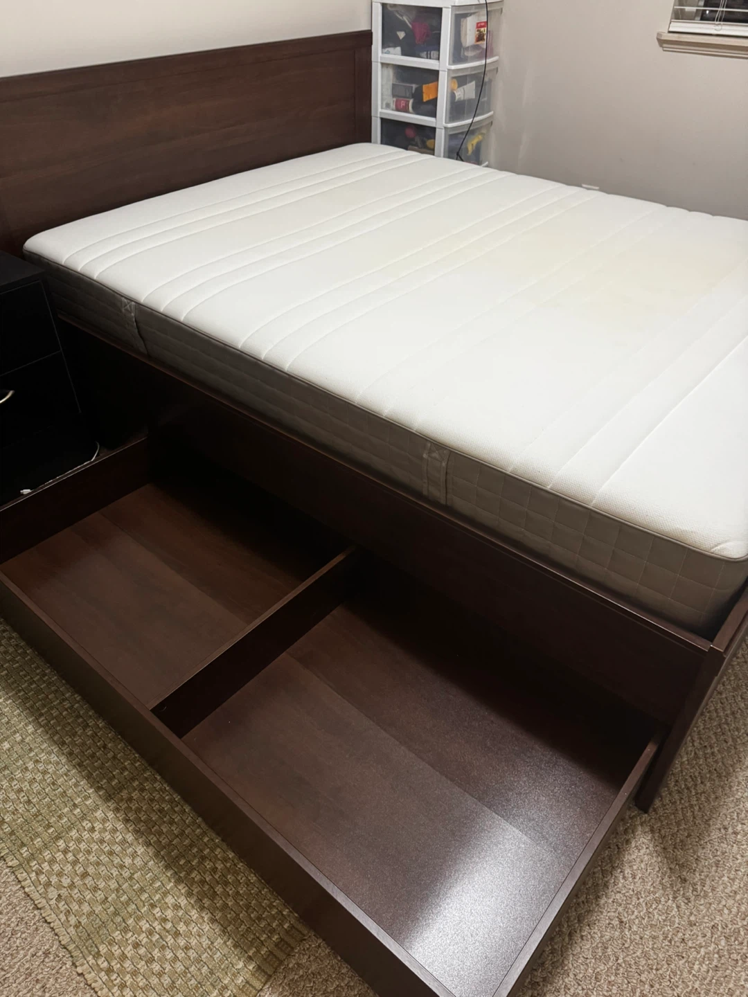 IKEA Brimnes Queen Bed Frame with Storage - photo 2