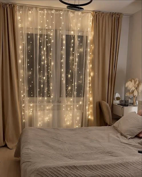 Warm White LED Curtain String Lights