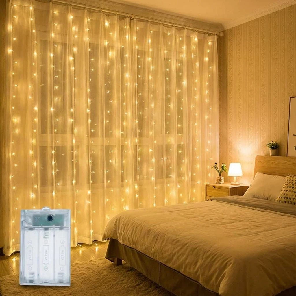 Warm White LED Curtain String Lights - photo 2