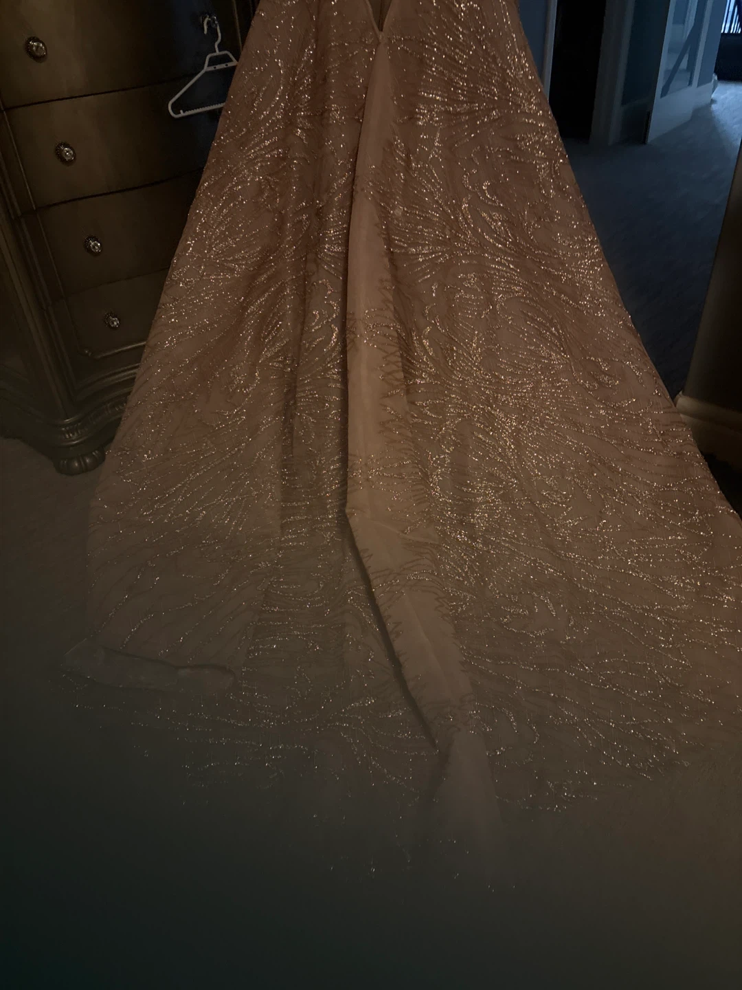 Beaded Champagne Evening Gown - photo 2