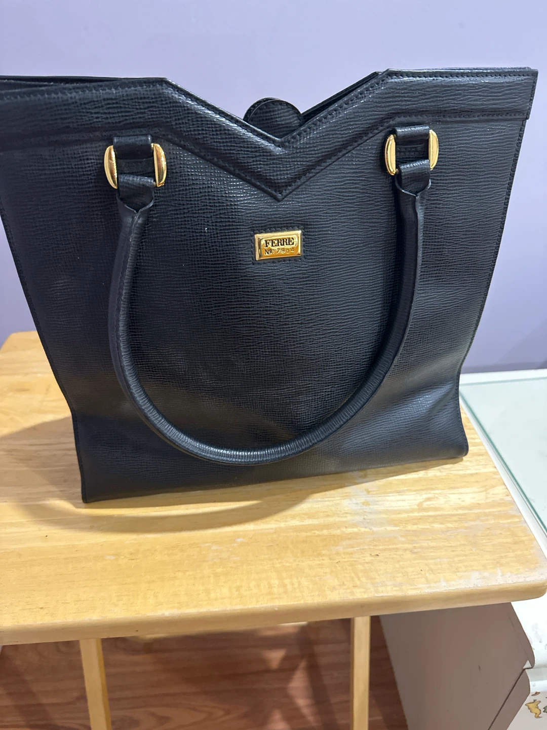 Gianfranco Ferre Black Leather Handbag