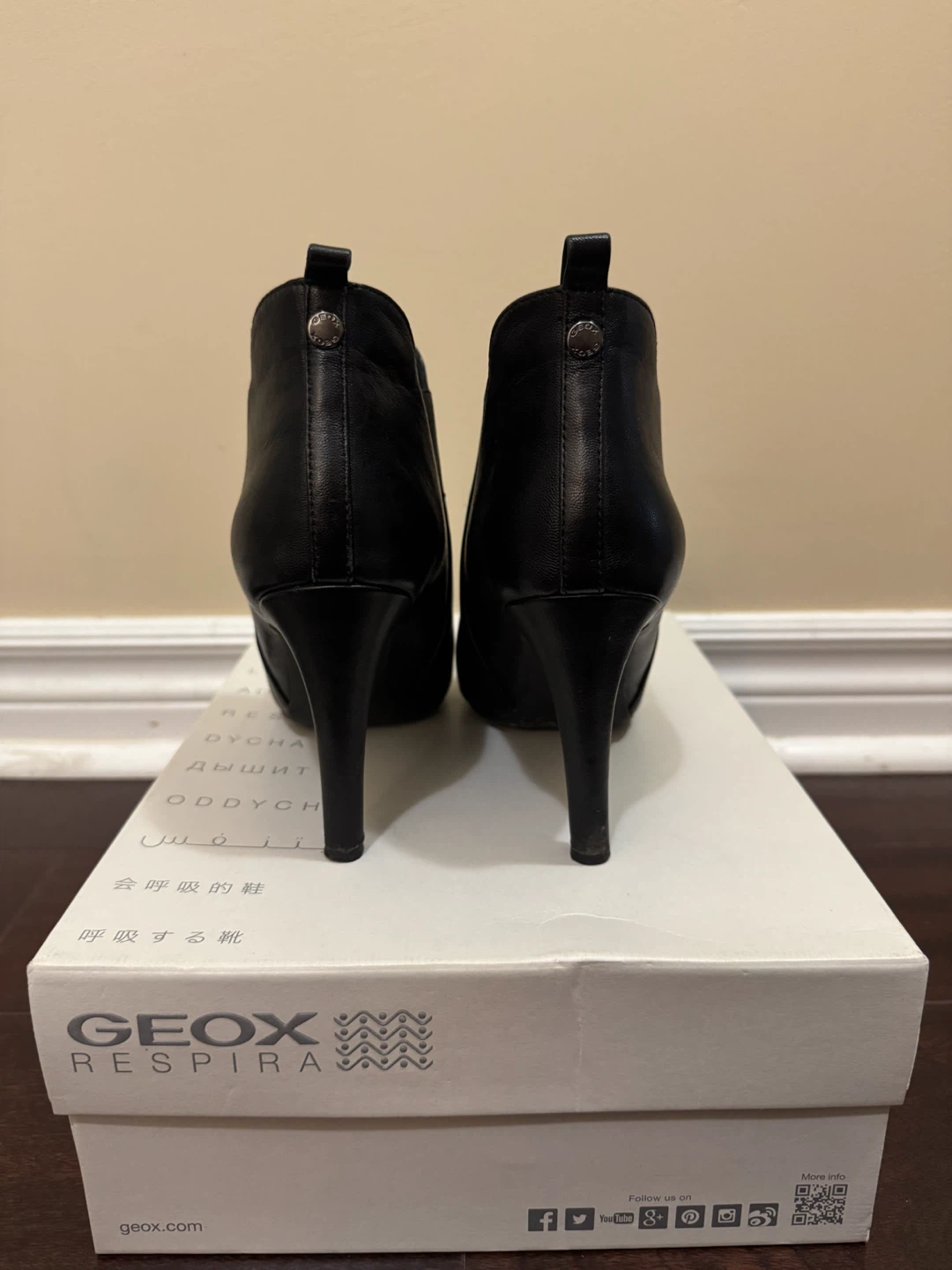 Geox Respira Black Heeled Ankle Boots - photo 2