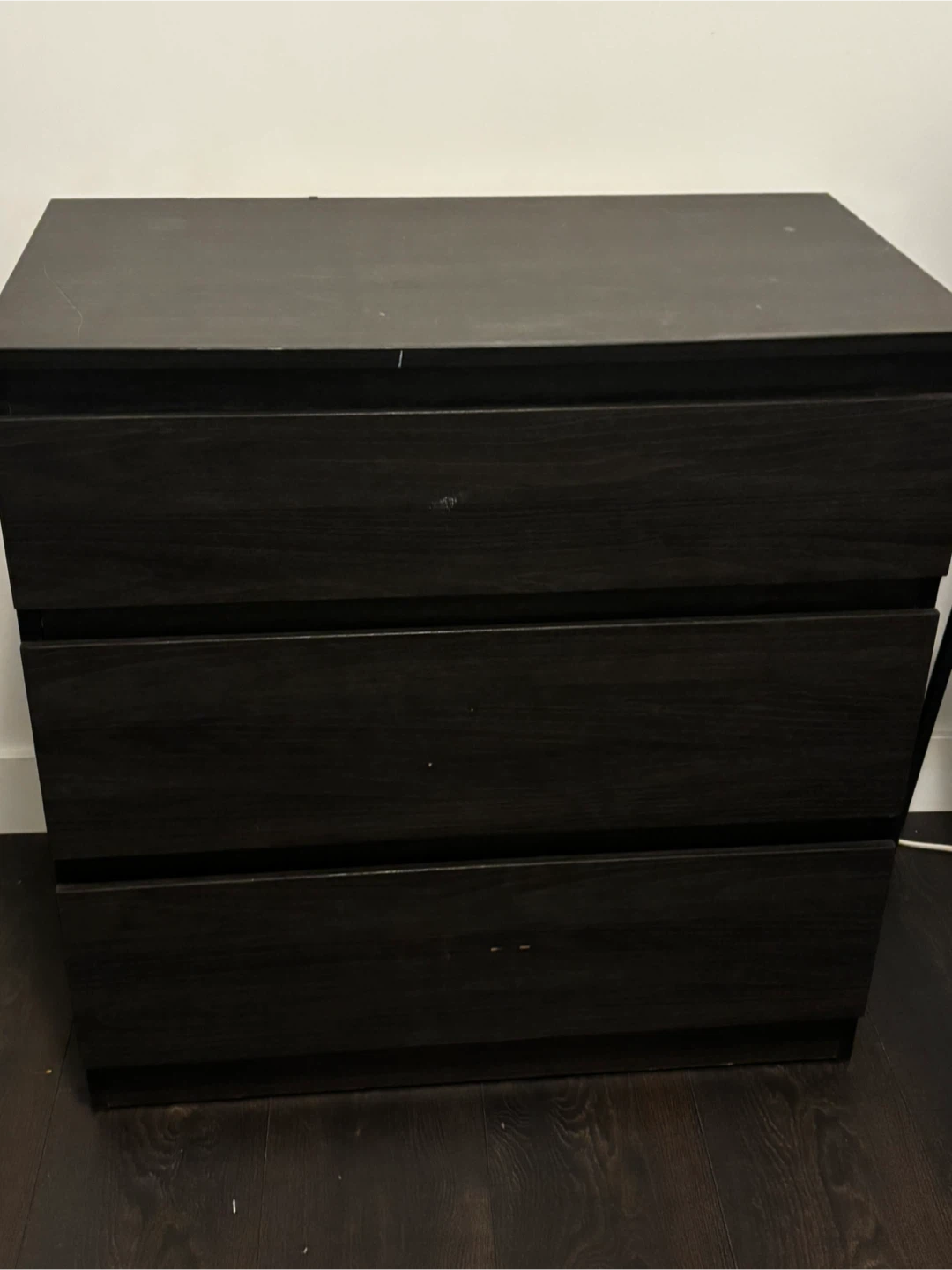 IKEA Malm 3-Drawer Chest in Black-Brown