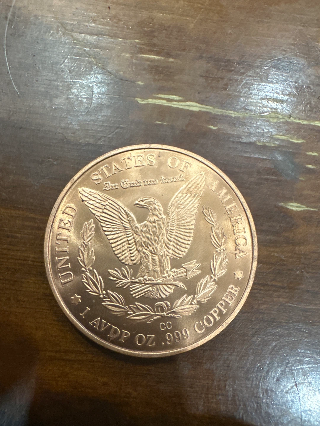 1 oz Copper Morgan Style Round - photo 2