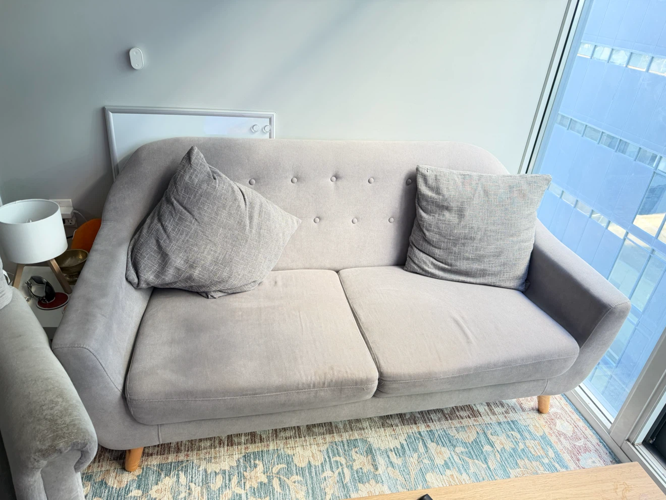 Two-Piece Gray Sofa and Recliner - photo 2