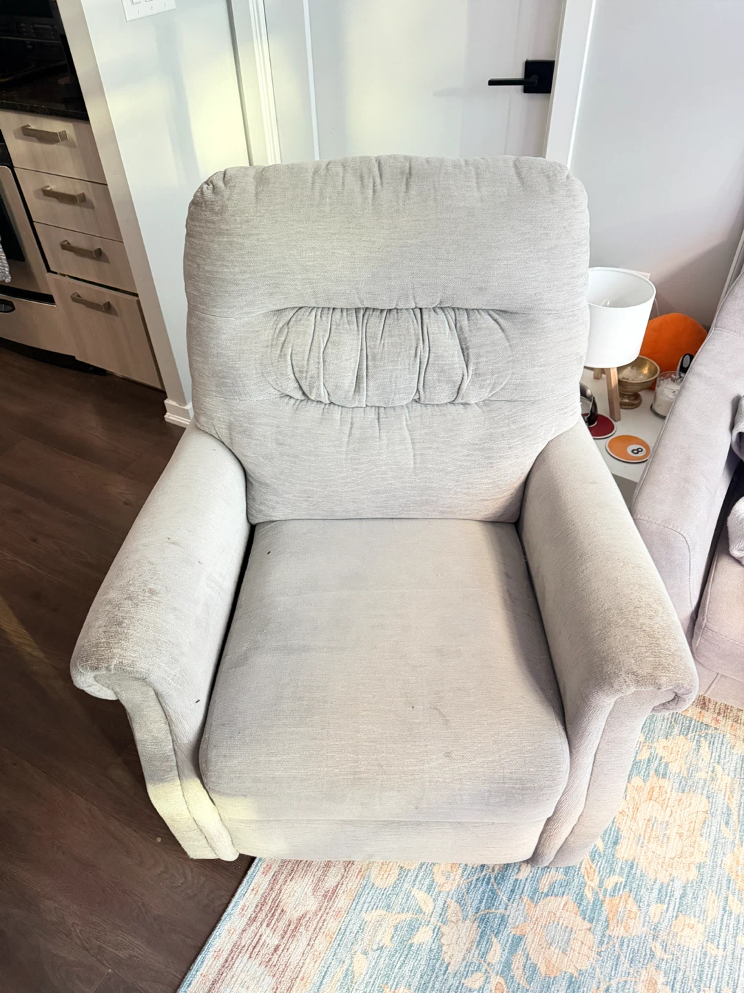Two-Piece Gray Sofa and Recliner - photo 3