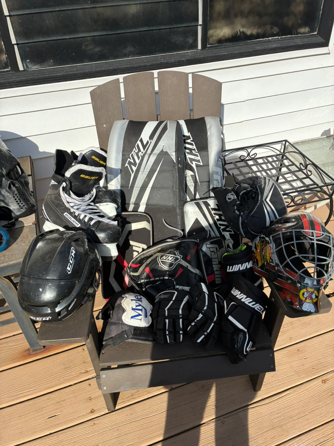 Large Mixed Sports Equipment Lot – Hockey Baseball Rollerblades - photo 2