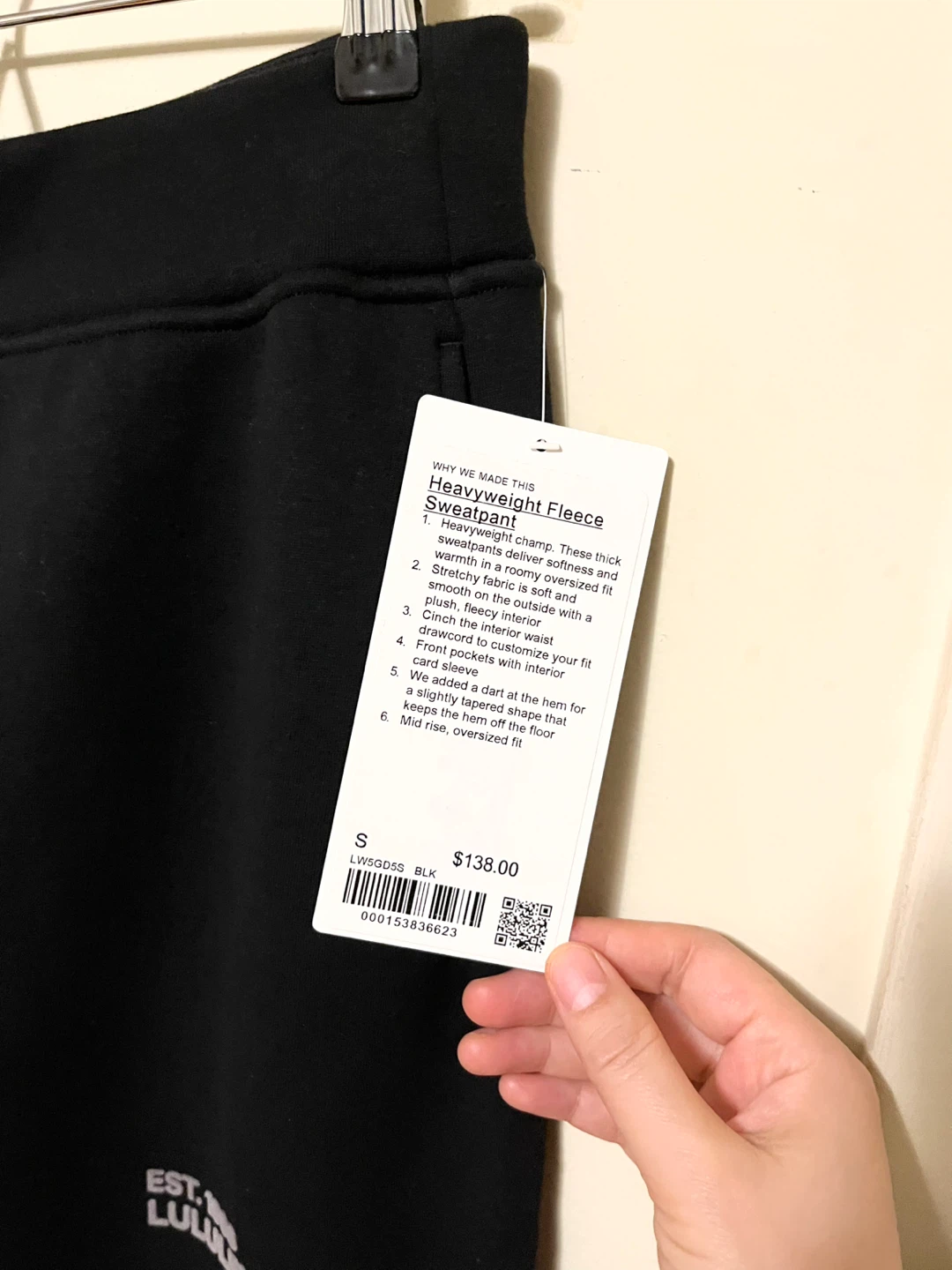 Lululemon Heavyweight Fleece Sweatpant - Black/Size S - photo 4