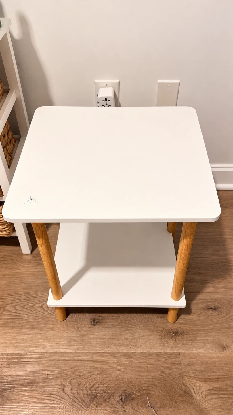 White 2-Tier Side Table