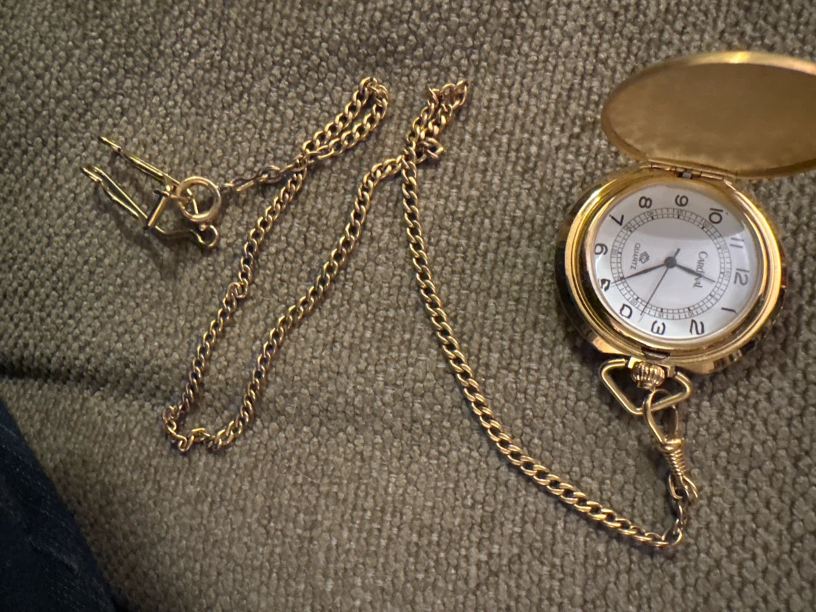 Cardinal Gold-Tone Quartz Pocket Watch