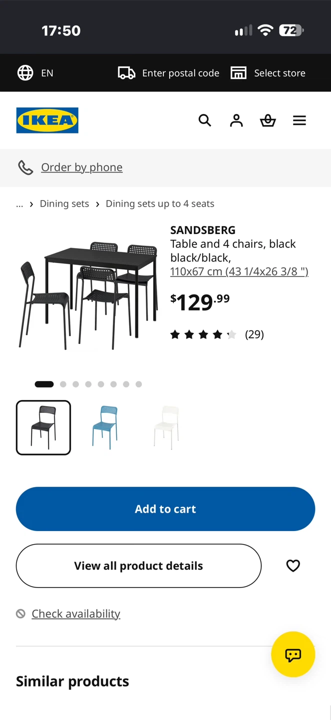 IKEA SANDSBERG Dining Table and 4 Chairs - photo 2