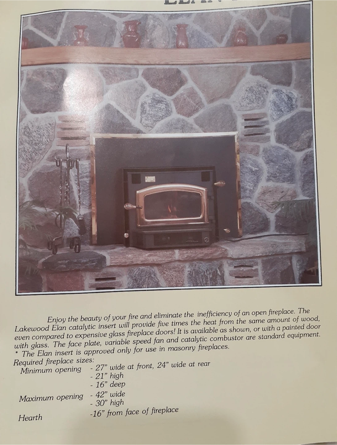 Lakewood Catalytic Wood Stove Insert - photo 4