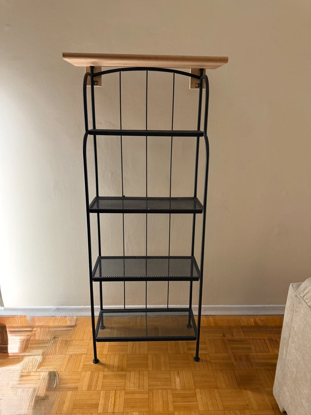 Black Metal Four-Tier Shelving Unit