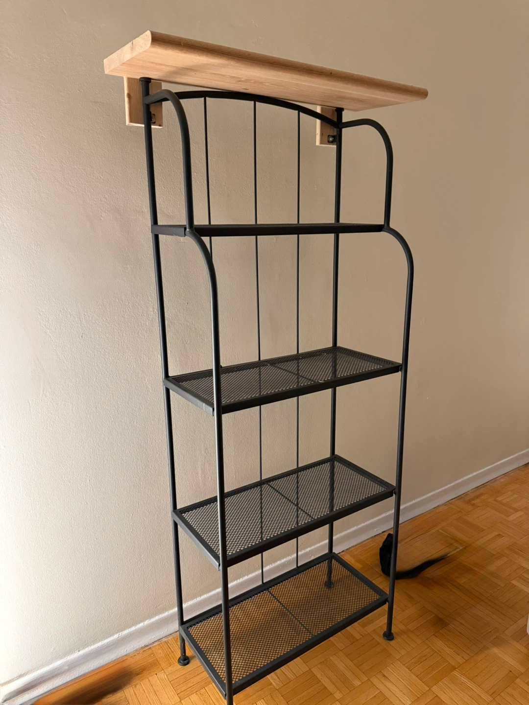 Black Metal Four-Tier Shelving Unit - photo 2