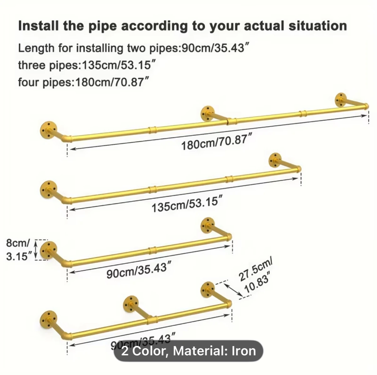 UNOPENED closet hanging rack wall-mounted black