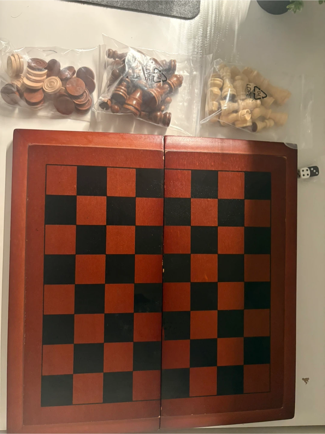 3-in-1 Wooden Game Board Set