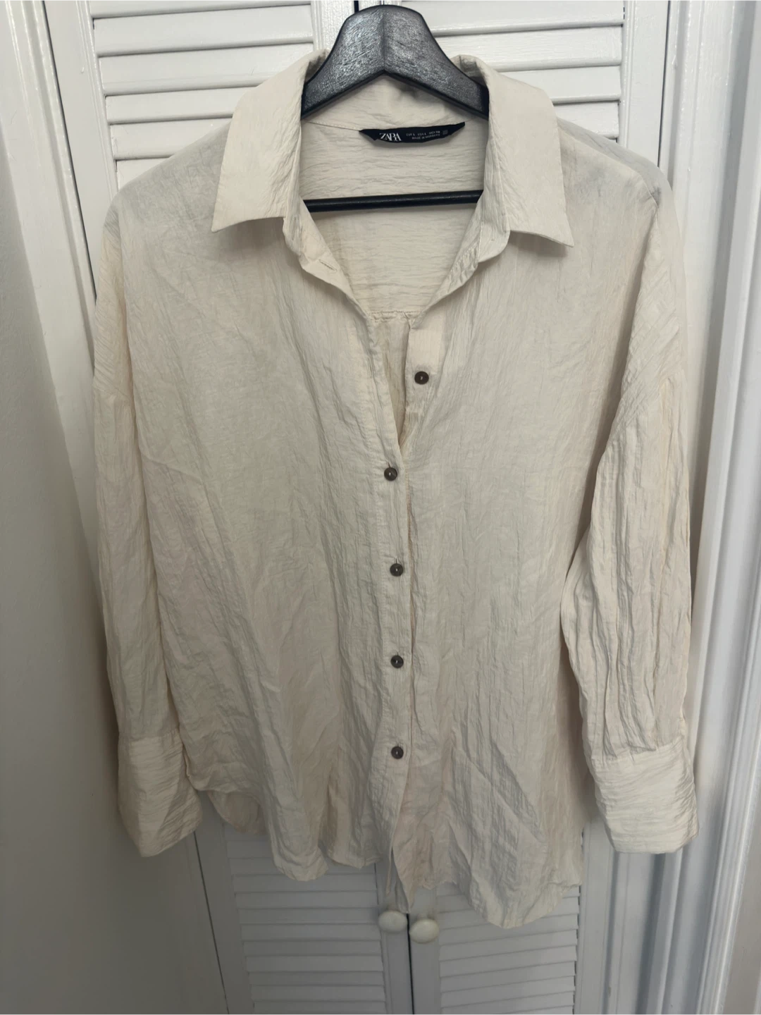 ZARA Cream Button-Up Shirt