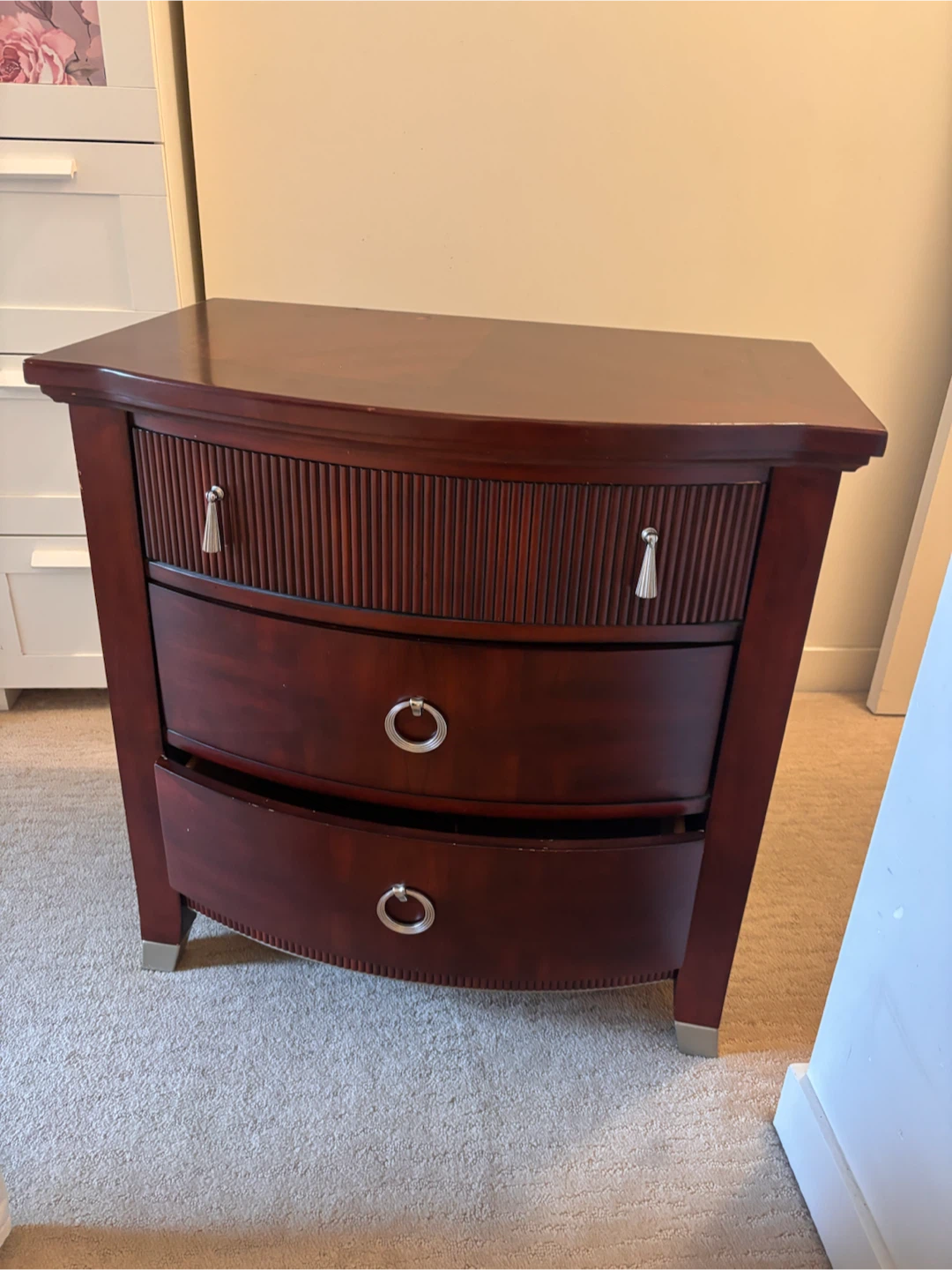 Dark Wood Bedside Table