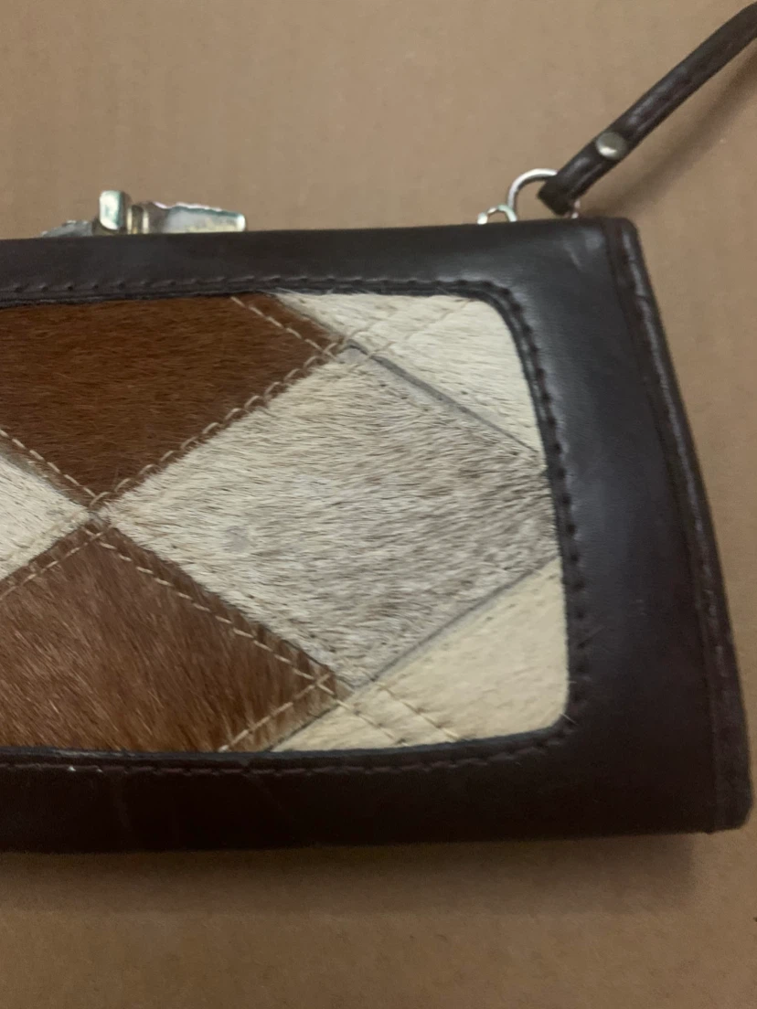 Vintage Hair-on Hide Clutch with Shoulder Strap - photo 3