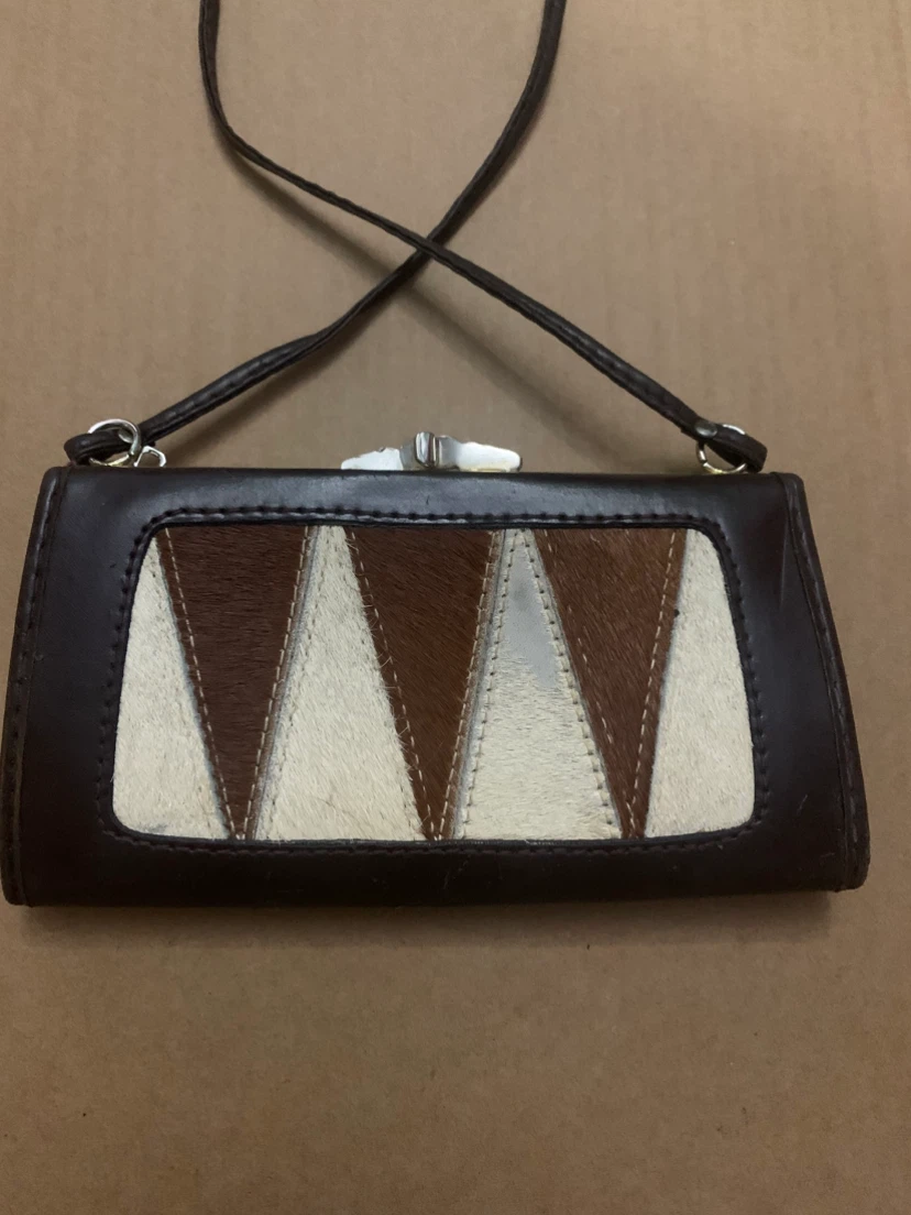 Vintage Hair-on Hide Clutch with Shoulder Strap - photo 4