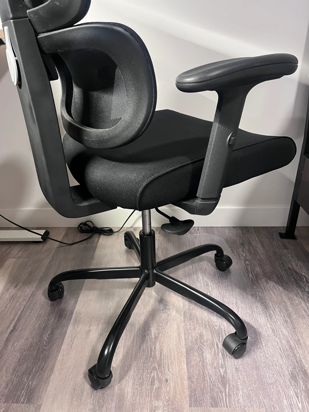 Black Ergonomic Office Chair with Headrest - photo 4