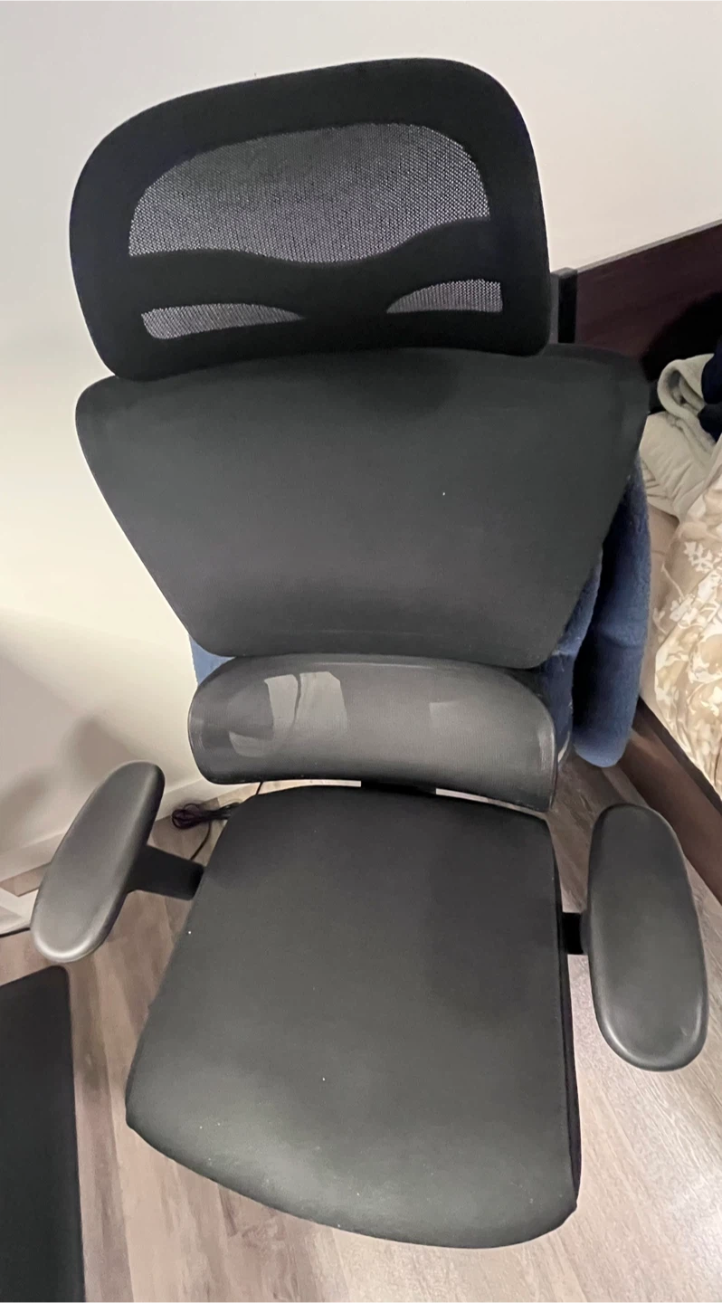 Black Ergonomic Office Chair with Headrest - photo 5