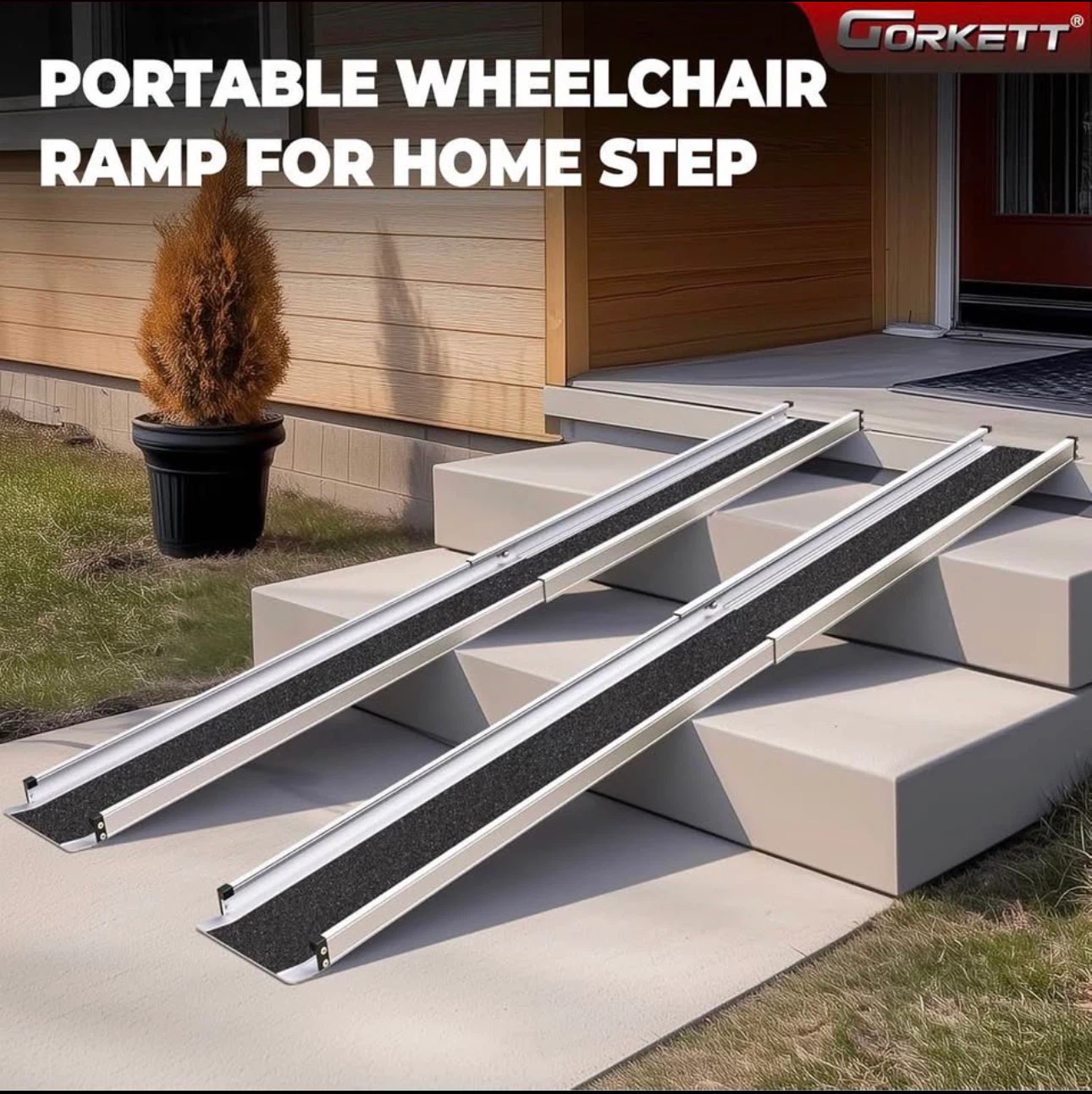 Brand new 7FT (84" L x 7.4" W ) 600lbs Portable Wheelchair Ramp - photo 3